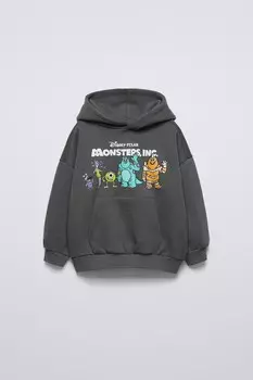 Толстовка с капюшоном monsters, inc. disney pixar ZARA, темный антрацит