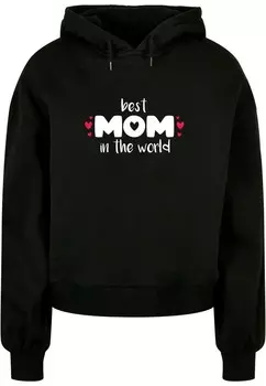 Толстовка с капюшоном MOTHERS DAY BEST MOM IN THE WORLD Merchcode, черный