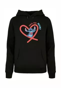 Толстовка с капюшоном MOTHERS DAY LILO AND STITCH LOVE YOU MOM ABSOLUTE CULT, черный