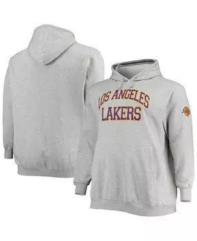 Толстовка с капюшоном мужская heather grey los angeles lakers hardwood classics big and tall throwback pullover Mitchell &amp; Ness, мульти