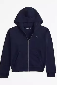 Толстовка с капюшоном на молнии Abercrombie & Fitch, синий