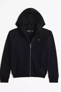 Толстовка с капюшоном на молнии Abercrombie & Fitch, черный
