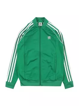 Толстовка с капюшоном на молнии ADIDAS ORIGINALS, зеленый