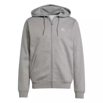 Толстовка с капюшоном на молнии ADIDAS ORIGINALS Trefoil Essentials, пятнистый серый