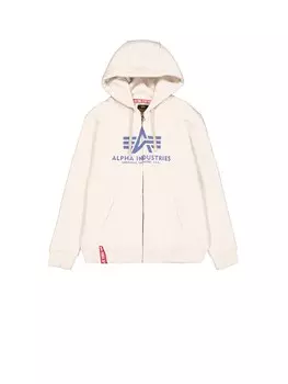 Толстовка с капюшоном на молнии ALPHA INDUSTRIES, натуральный белый
