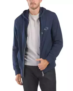 Толстовка с капюшоном на молнии Armani Exchange, черный
