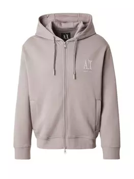 Толстовка с капюшоном на молнии ARMANI EXCHANGE Zip-Up Hoodie, бежевый