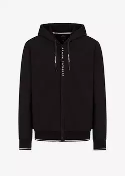 Толстовка с капюшоном на молнии Armani Exchange, черный