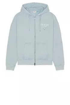 Толстовка с капюшоном на молнии Baker logo от Guess Originals, blue cotton multi