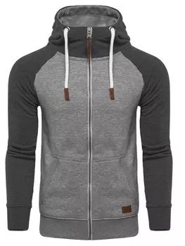 Толстовка с капюшоном на молнии behype HENRAY, цвет Grey/Dark grey