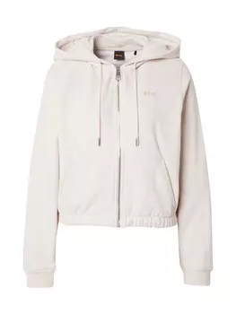 Толстовка с капюшоном на молнии BOSS Zip-Up Hoodie C_Emus, пятнистый бежевый
