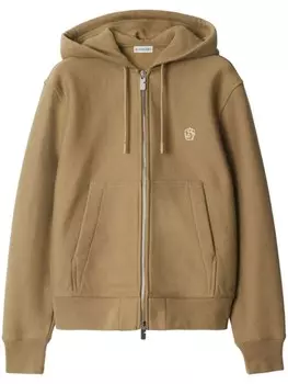 Толстовка с капюшоном на молнии Burberry, коричневый