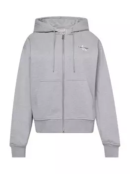 Толстовка с капюшоном на молнии Calvin Klein Jeans, пятнистый серый