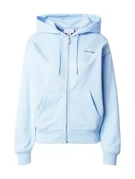 Толстовка с капюшоном на молнии Calvin Klein Jeans, синий/светло-синий