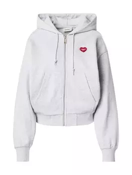 Толстовка с капюшоном на молнии Carhartt WIP Heart II Hartt, светло-серый