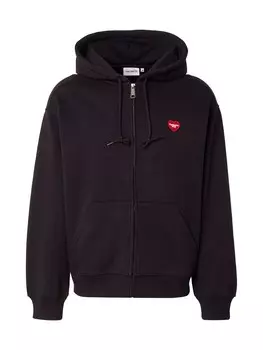 Толстовка с капюшоном на молнии Carhartt WIP Heart II Hartt, черный