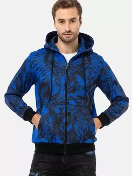 Толстовка с капюшоном на молнии CIPO & BAXX Zip-Up Hoodie, синий