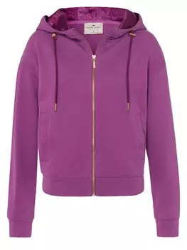 Толстовка с капюшоном на молнии CROSS JEANS, фиолетовый