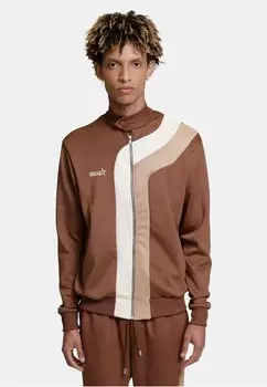 Толстовка с капюшоном на молнии DEF, коричневый