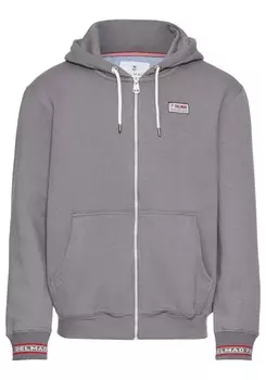 Толстовка с капюшоном на молнии DELMAO, темно-серый