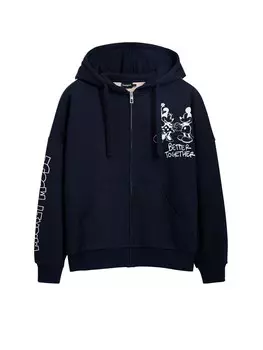 Толстовка с капюшоном на молнии Desigual, морской синий