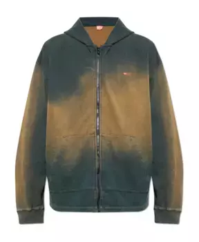 Толстовка с капюшоном на молнии Diesel, коричневый