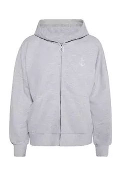 Толстовка с капюшоном на молнии DreiMaster Maritim Zip-Up Hoodie Kilata, пятнистый серый