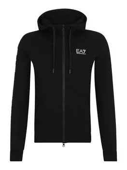 Толстовка с капюшоном на молнии EA7 Emporio Armani Zip-Up Hoodie, черный