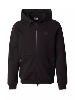 Толстовка с капюшоном на молнии EA7 Emporio Armani Zip-Up Hoodie, черный
