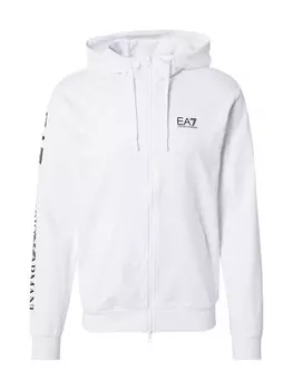 Толстовка с капюшоном на молнии EA7 Emporio Armani, белый