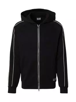 Толстовка с капюшоном на молнии EA7 Emporio Armani, черный