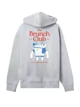 Толстовка с капюшоном на молнии F4NT4STIC The Brunch Club, серый