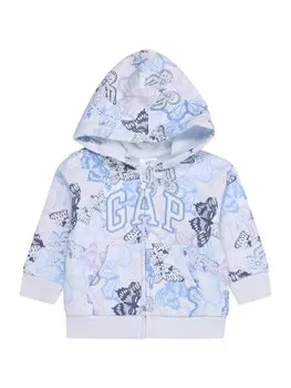 Толстовка с капюшоном на молнии GAP, цвет Royal blue/Pastel blue