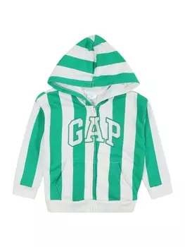 Толстовка с капюшоном на молнии GAP, зеленый