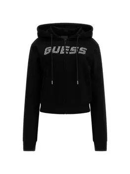 Толстовка с капюшоном на молнии GUESS PRIMULA, черный