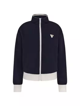 Толстовка с капюшоном на молнии GUESS, темно-синий