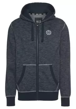 Толстовка с капюшоном на молнии H.I.S Zip-Up Hoodie, морской синий