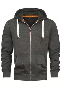 Толстовка с капюшоном на молнии INDICODE JEANS Zip-Up Hoodie Baustian, темно-зеленый