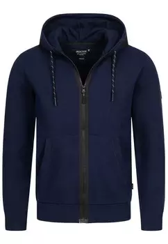 Толстовка с капюшоном на молнии INDICODE JEANS, морской синий