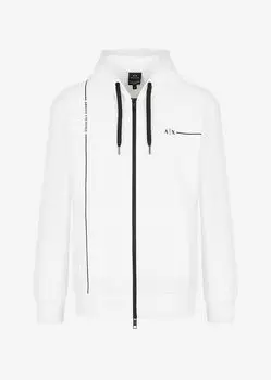 Толстовка с капюшоном на молнии из органического хлопка Armani Exchange, белый