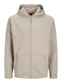 Толстовка с капюшоном на молнии JACK & JONES Zip-Up Hoodie, темно-бежевый