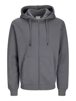Толстовка с капюшоном на молнии JACK & JONES Zip-Up Hoodie JJEBradley, базальтовый серый