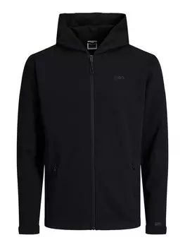 Толстовка с капюшоном на молнии JACK & JONES Zip-Up Hoodie, черный