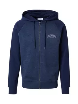 Толстовка с капюшоном на молнии JACK & JONES Zip-Up Hoodie JJRICKY, цвет navy/mottled blue