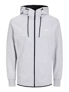 Толстовка с капюшоном на молнии JACK & JONES Air, пятнистый серый