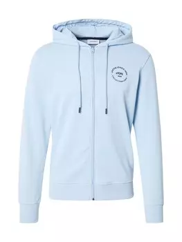 Толстовка с капюшоном на молнии JACK & JONES, темно-синий/светло-синий