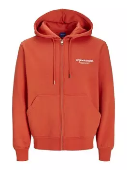 Толстовка с капюшоном на молнии JACK & JONES JJVesterbro, оранжевый
