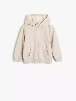 Толстовка с капюшоном на молнии Koton, бежевый