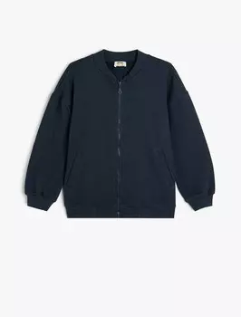 Толстовка с капюшоном на молнии Koton, темно-синий