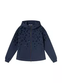 Толстовка с капюшоном на молнии Lola Casademunt Zip-Up Hoodie, морской синий